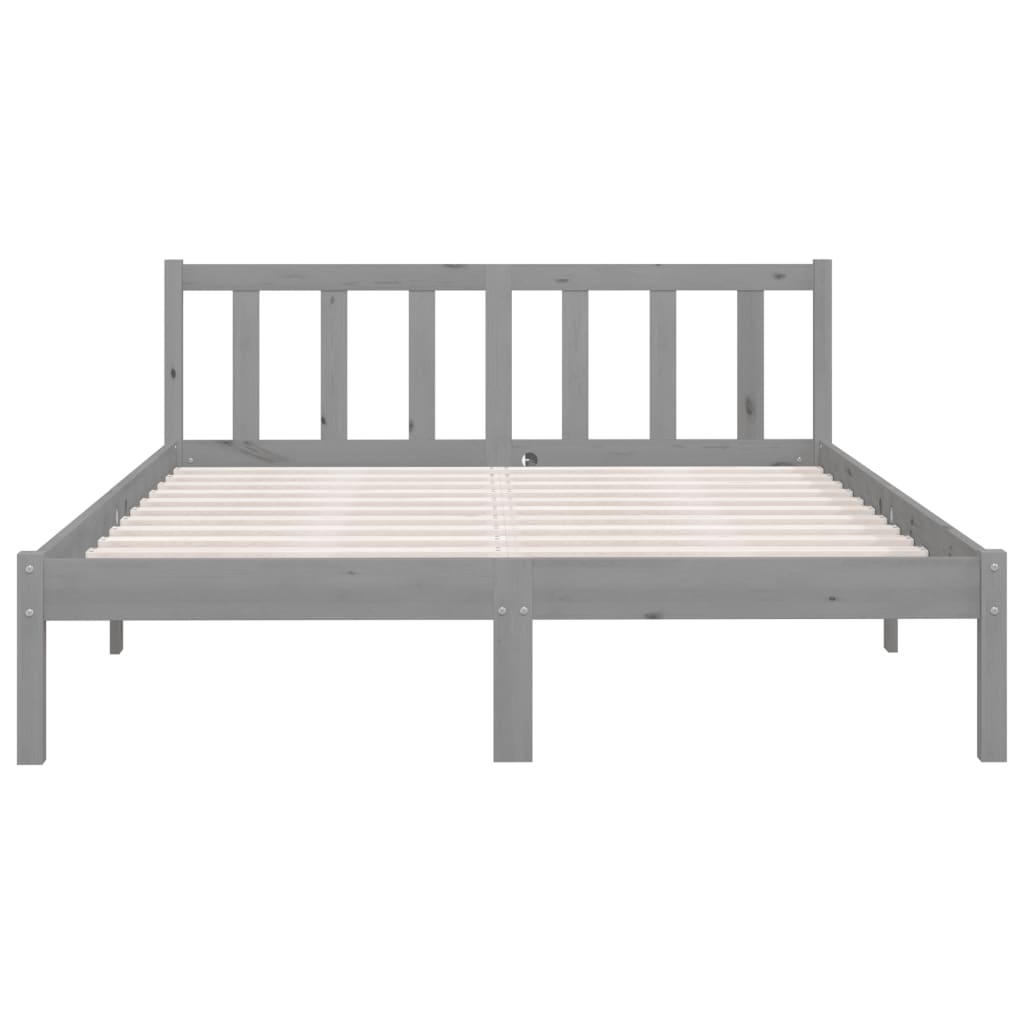 vidaXL Bed Frame without Mattress Grey Solid Wood 120x200 cm