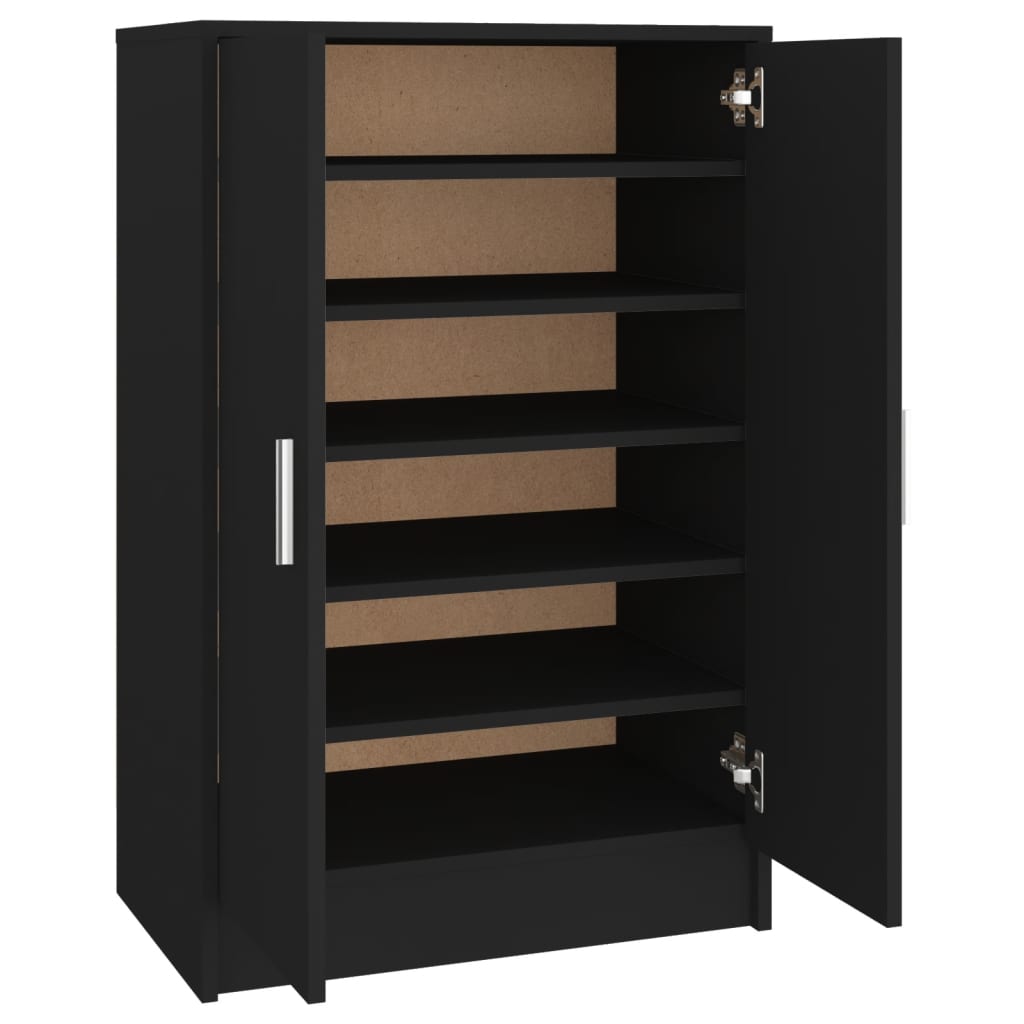 vidaXL Shoe Cabinet Black 60x35x92 cm Engineered Wood