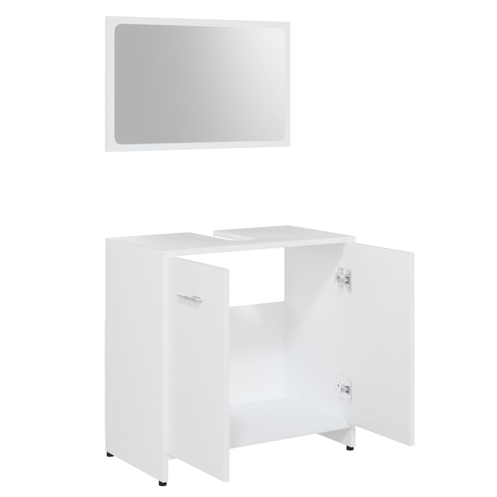 vidaXL Bathroom Furniture Set White Engineered Wood