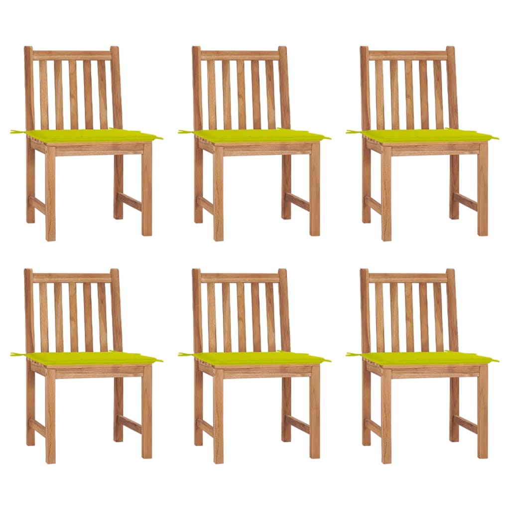 vidaXL Garden Chairs 6 pcs with Cushions Solid Teak Wood