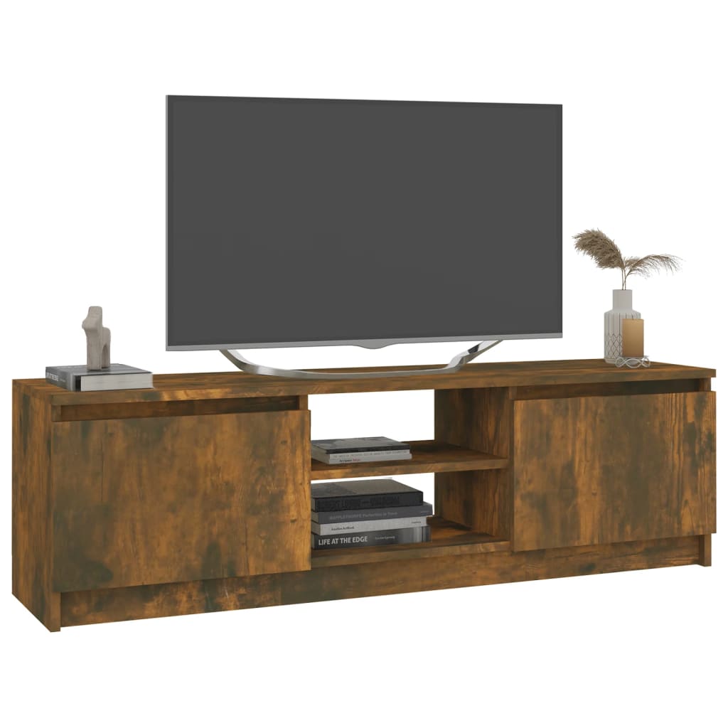 vidaXL TV Cabinet Smoked Oak 120x30x35.5 cm Engineered Wood
