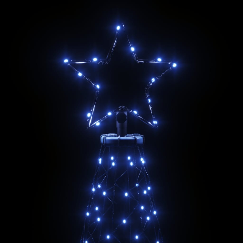 vidaXL Christmas Tree with Metal Post 1400 LEDs Blue 5 m