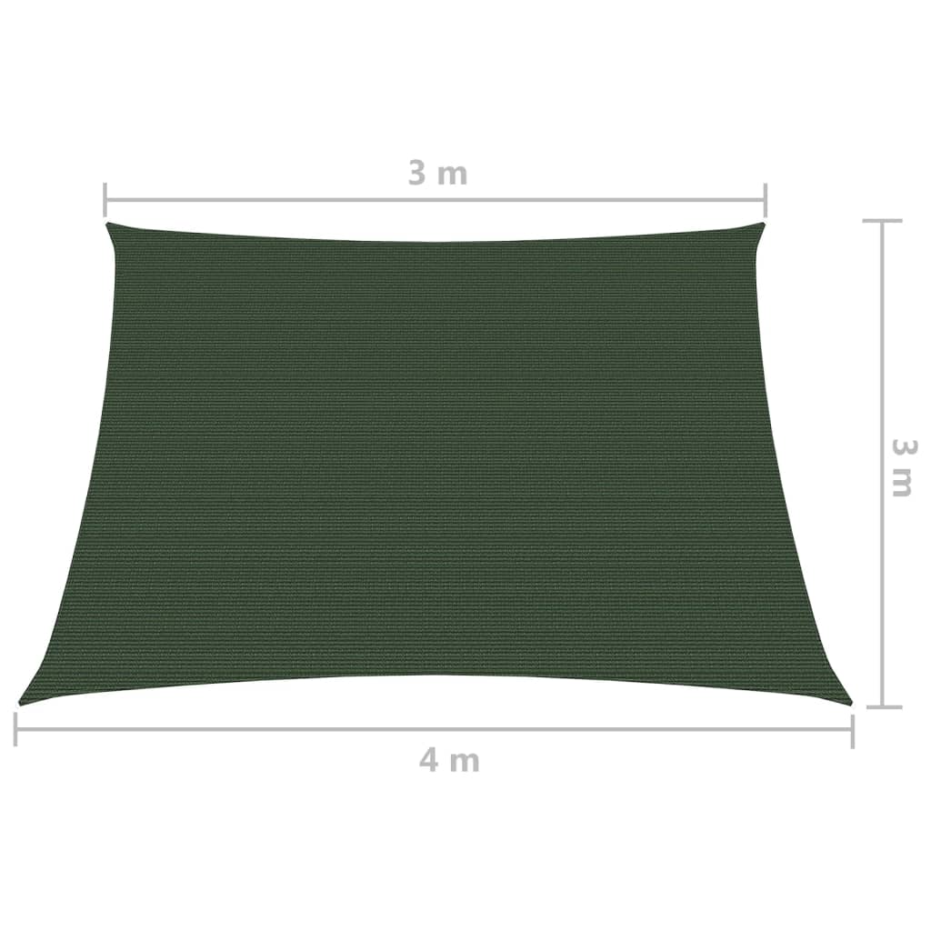 vidaXL Sunshade Sail 160 g/m² Dark Green 3/4x3 m HDPE