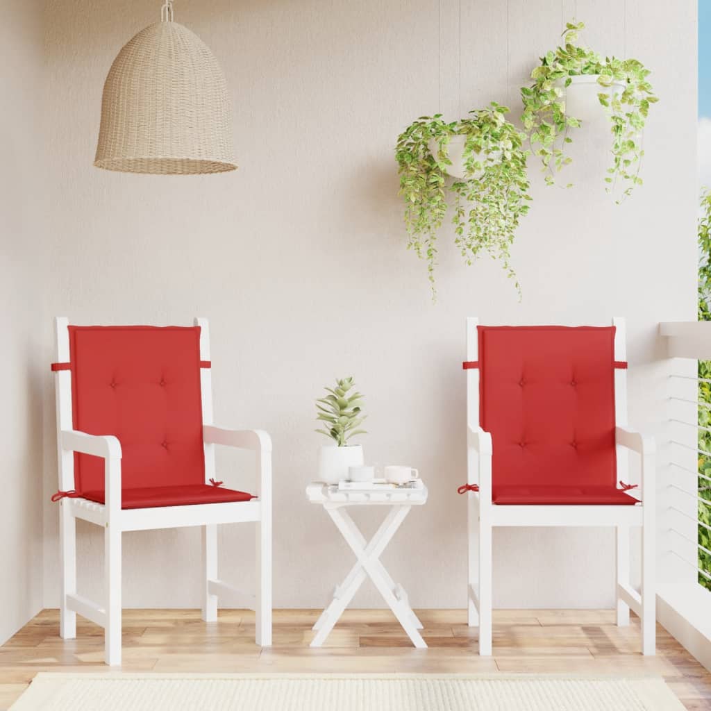 vidaXL Garden Lowback Chair Cushions 2 pcs Red 100x50x3 cm Oxford Fabric