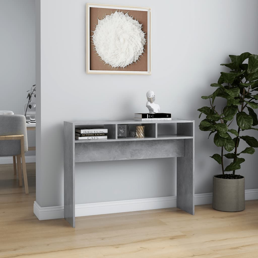 vidaXL Console Table Concrete Grey 105x30x80 cm Engineered Wood