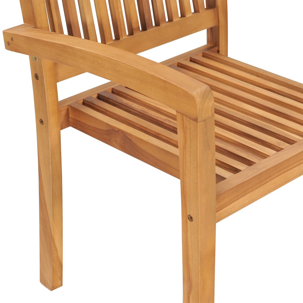 vidaXL Garden Chairs 2 pcs with Cream White Cushions Solid Teak Wood