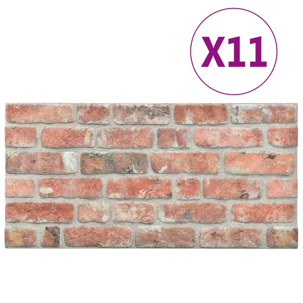 vidaXL 3D Wall Panels with Red Brick Design 11 pcs EPS