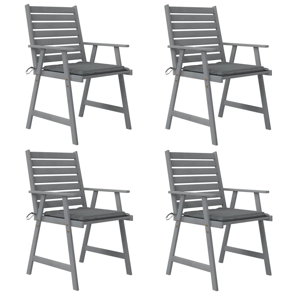 vidaXL Outdoor Dining Chairs with Cushions 4 pcs Solid Wood Acacia