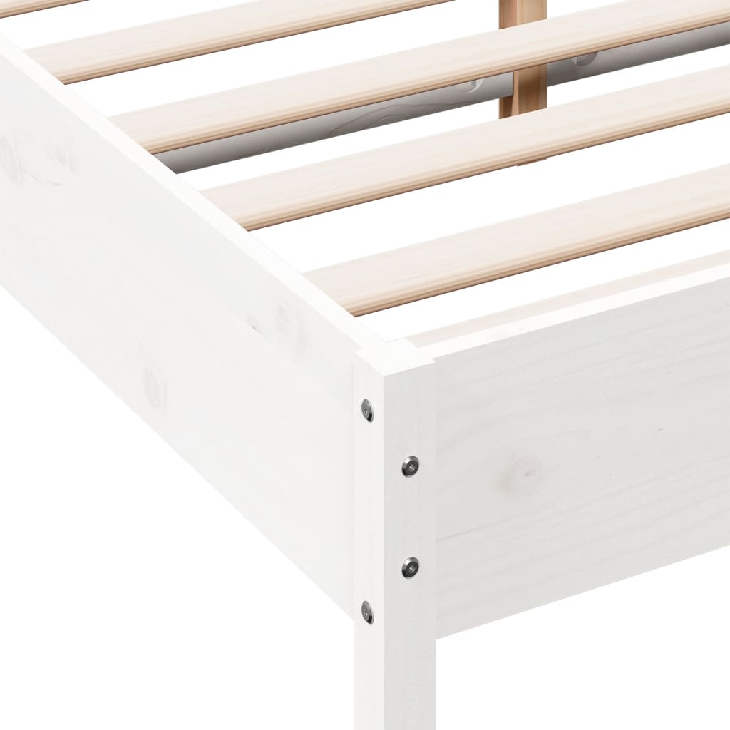 vidaXL Bed Frame White 120x200 cm Solid Wood Pine