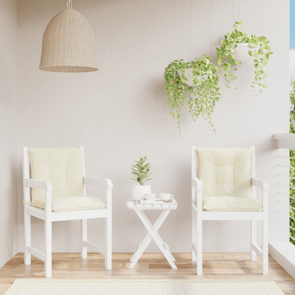 vidaXL Garden Lowback Chair Cushions 2 pcs Cream 100x50x7 cm Fabric