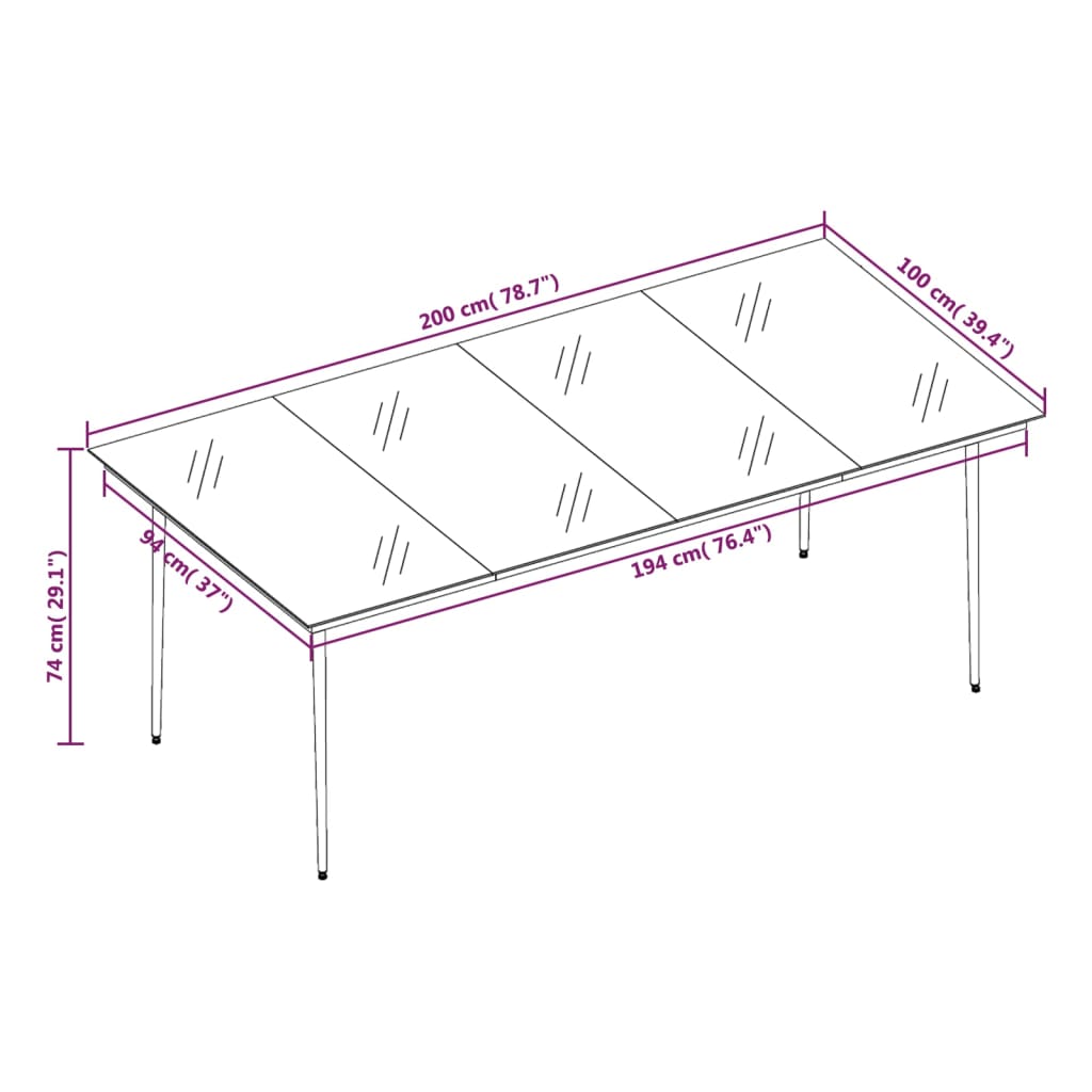 vidaXL 9 Piece Garden Dining Set with Cushions Beige