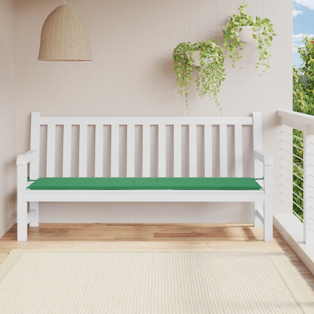 vidaXL Garden Bench Cushion Green 200x50x3 cm Oxford Fabric