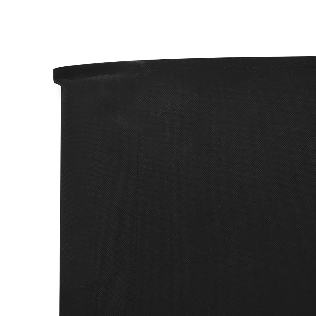 vidaXL 5-panel Wind Screen Fabric 600x120 cm Black