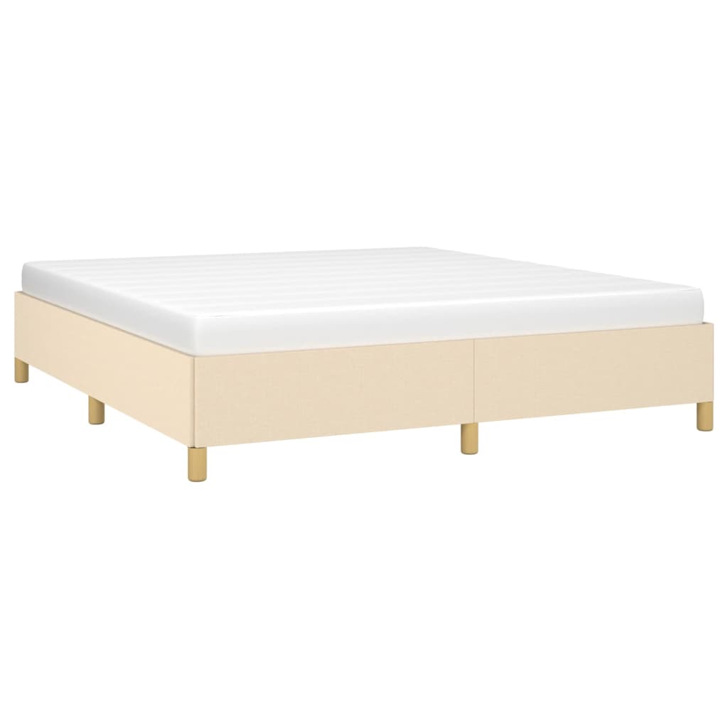 vidaXL Bed Frame without Mattress Cream 180x200 cm Super King Fabric