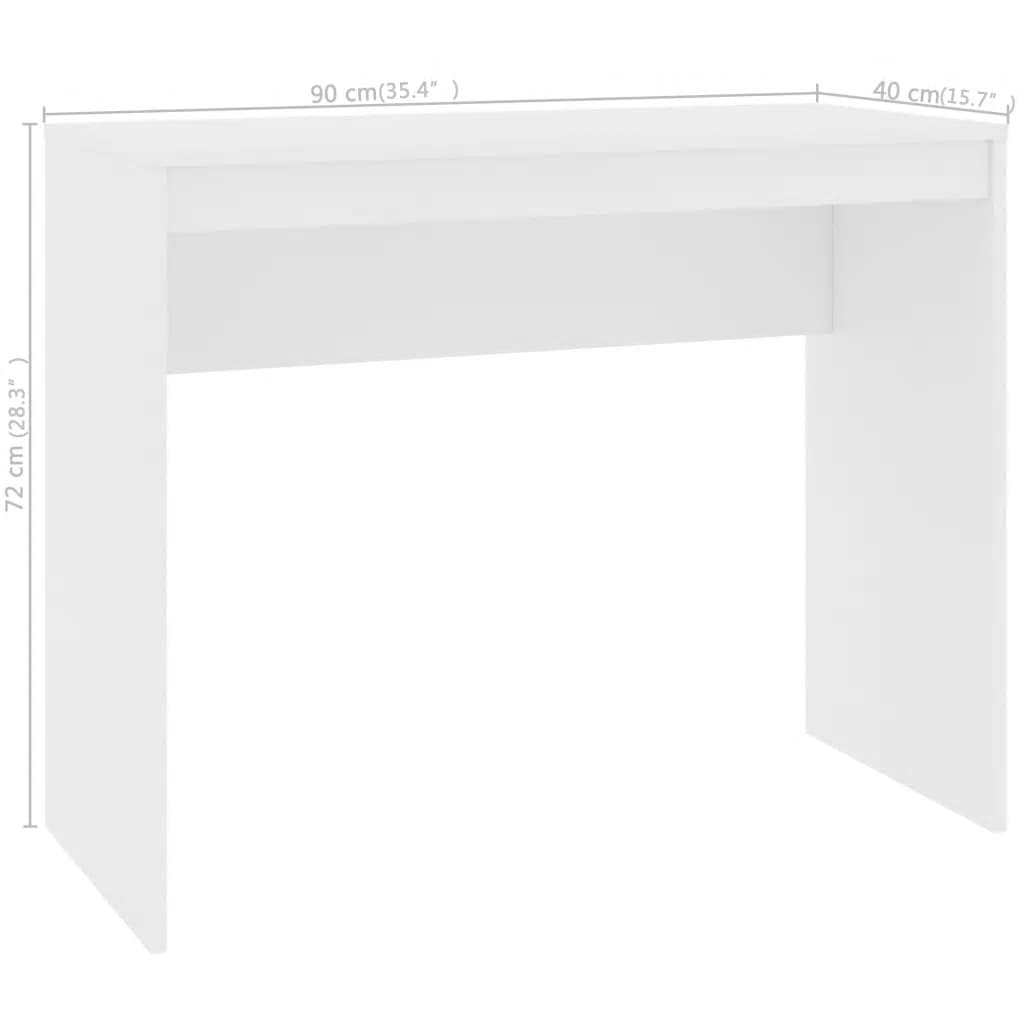 vidaXL Desk White 90x40x72 cm Engineered Wood