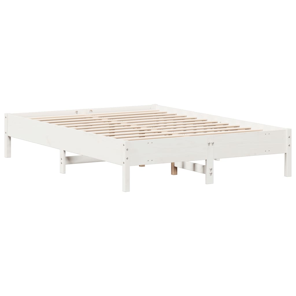 vidaXL Bed Frame White 140x200 cm Solid Wood Pine