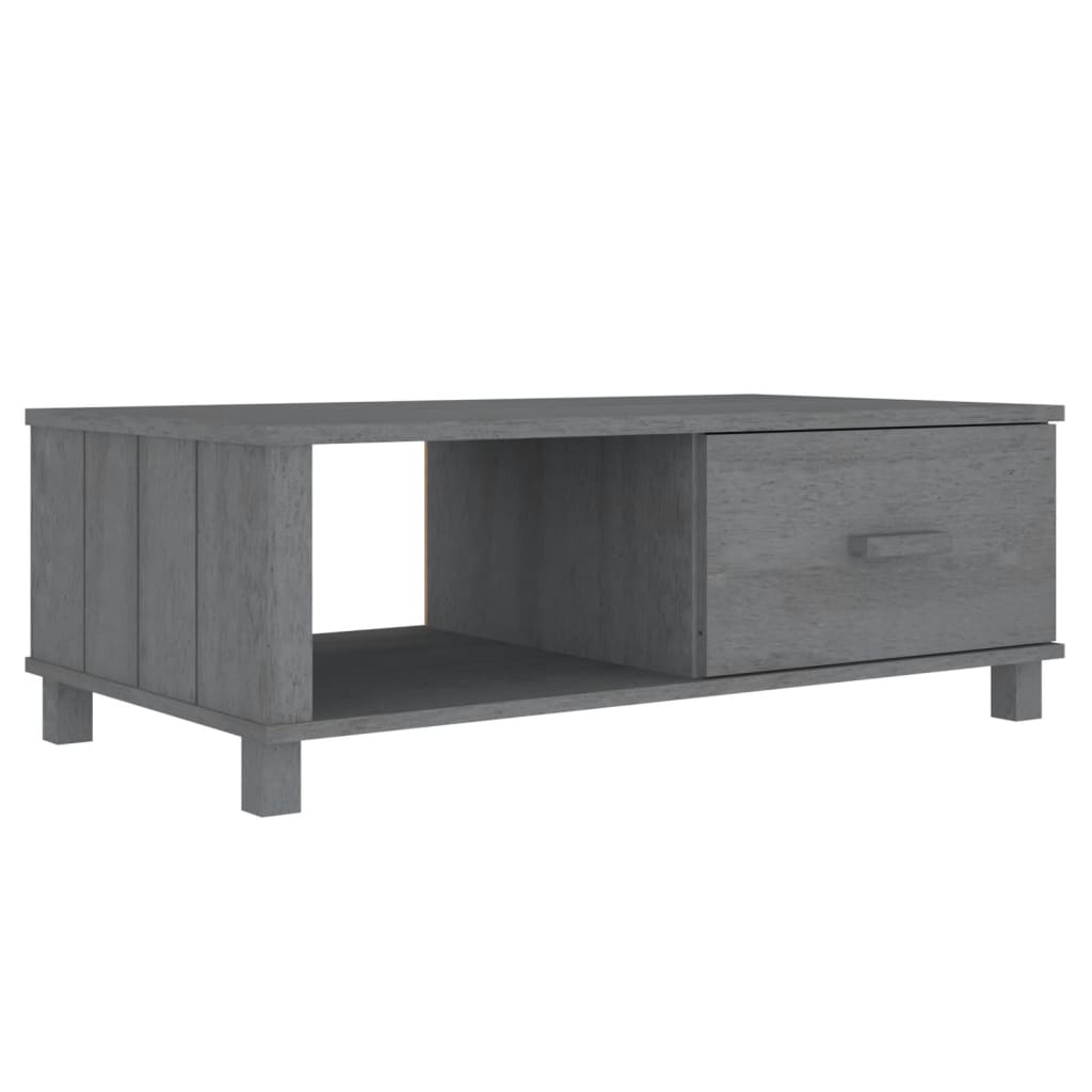 vidaXL Coffee Table HAMAR Dark Grey 100x55x35 cm Solid Wood Pine