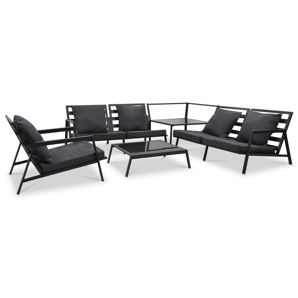vidaXL 5 Piece Garden Lounge Set with Cushions Aluminium Dark Grey