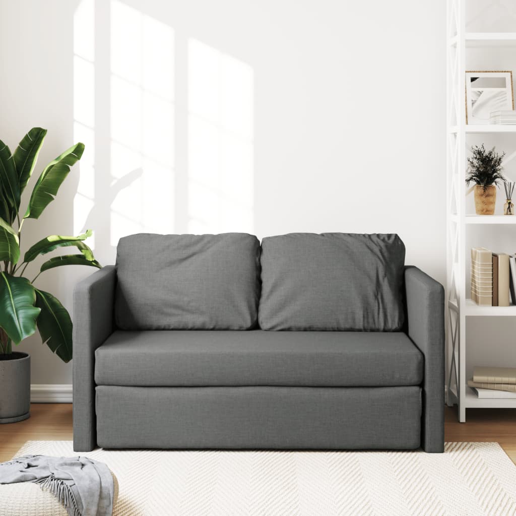 vidaXL Floor Sofa Bed 2-in-1 Dark Grey 112x174x55 cm Fabric