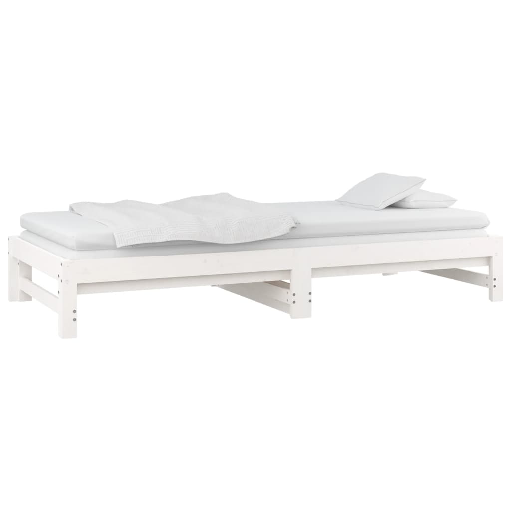 vidaXL Pull-out Day Bed without Mattress White 2x(90x200) cm