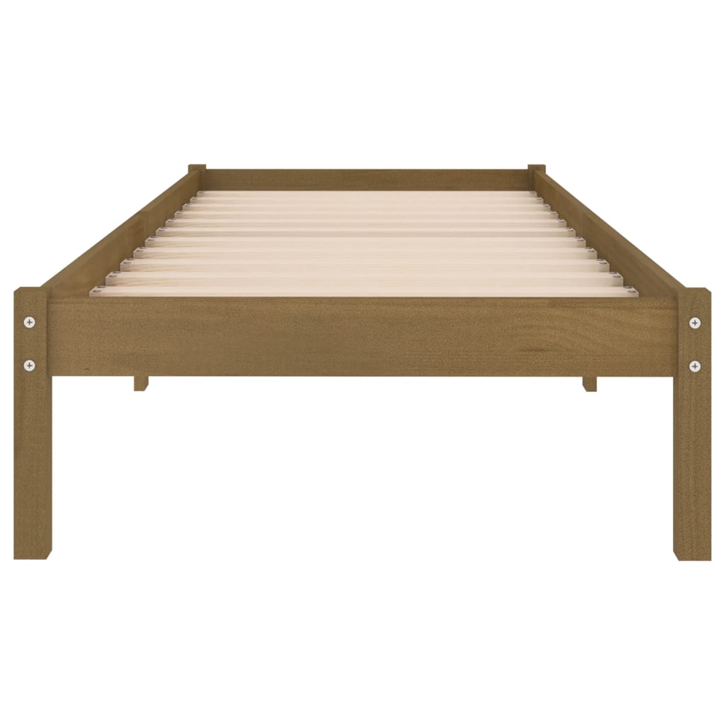 vidaXL Bed Frame without Mattress Honey Brown Solid Wood 90x200 cm