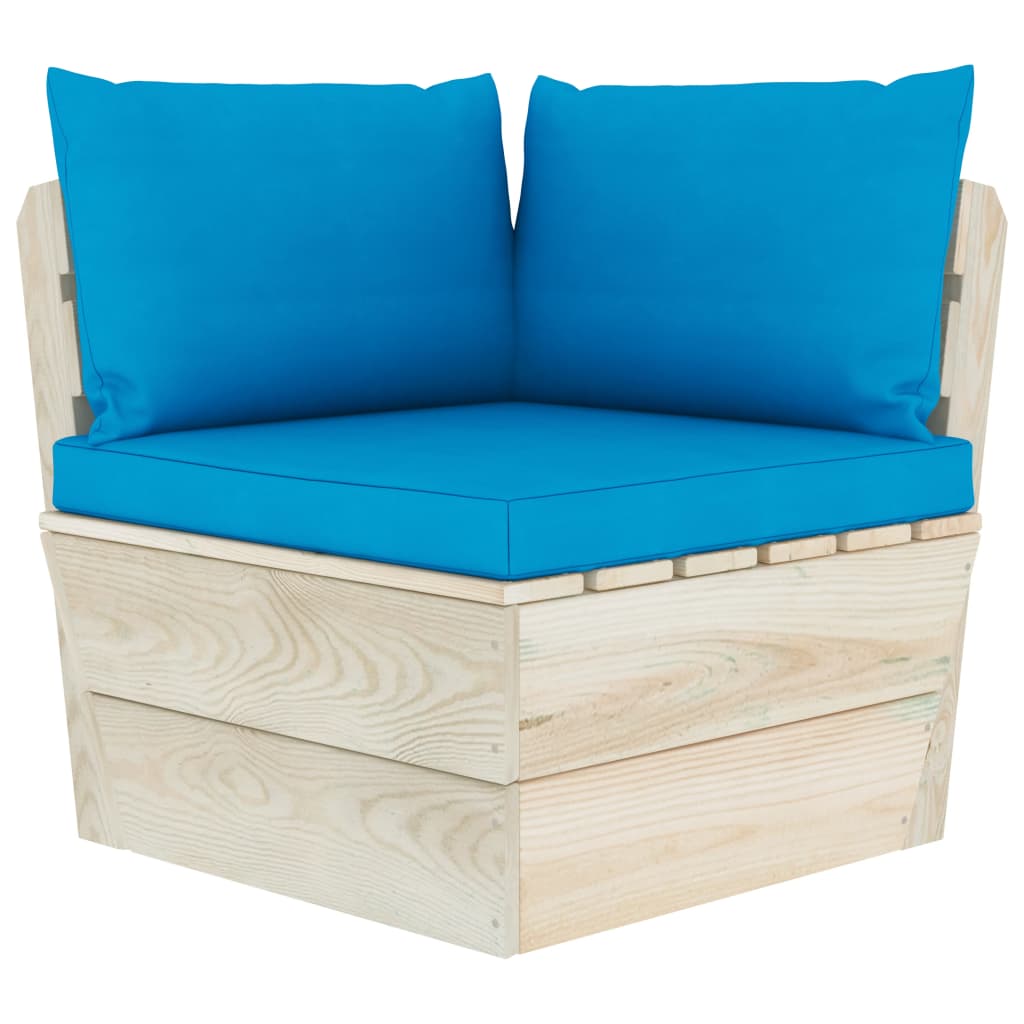 vidaXL 6 Piece Garden Pallet Lounge Set with Cushions Spruce Wood