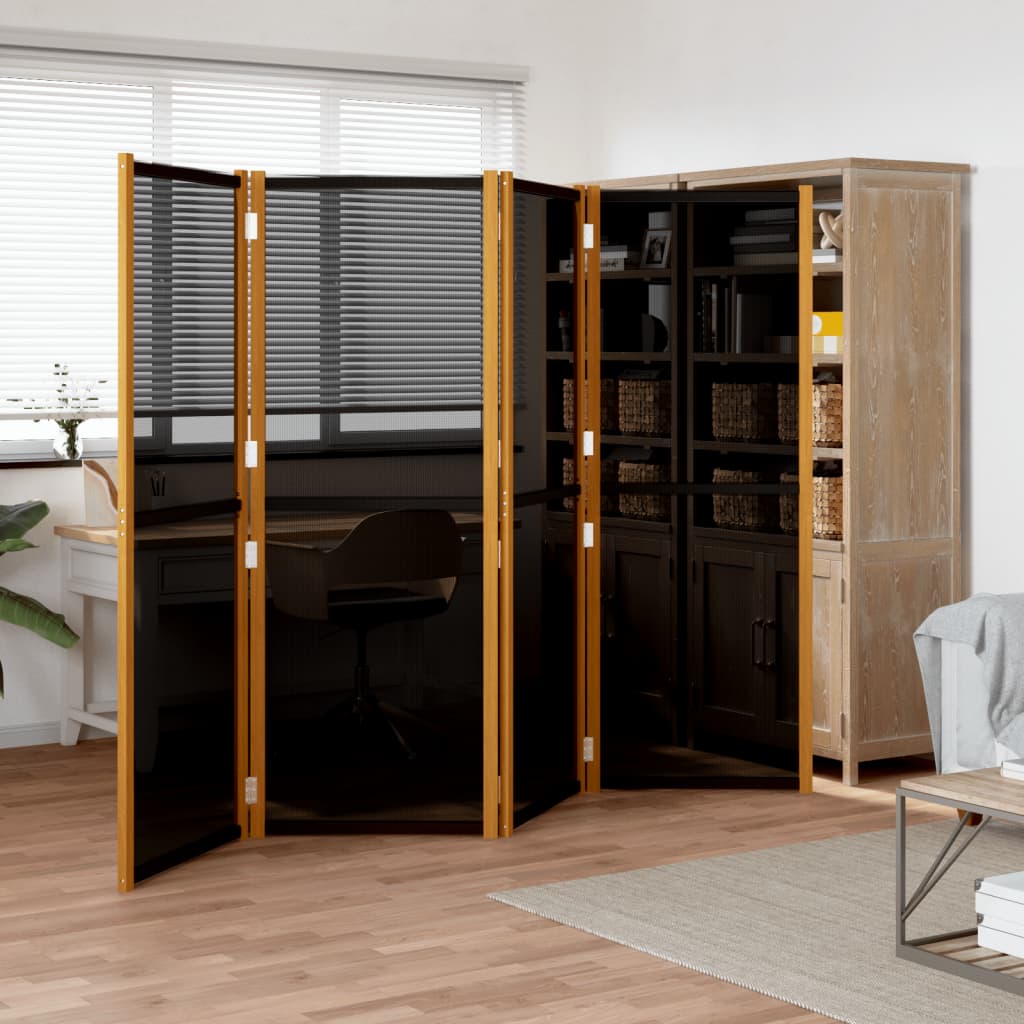 vidaXL 4-Panel Room Divider Black 280x180 cm