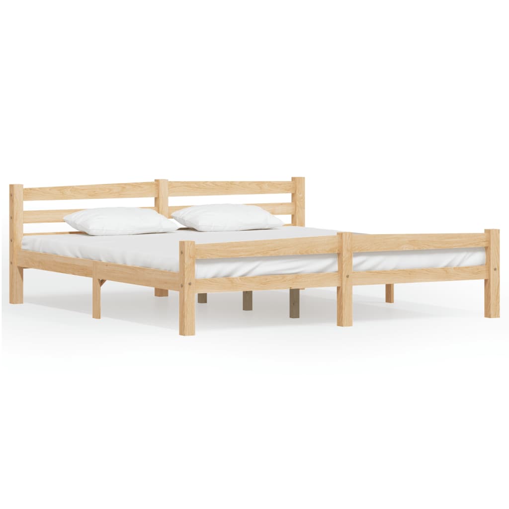 vidaXL Bed Frame without Mattress Solid Pinewood 180x200 cm Super King