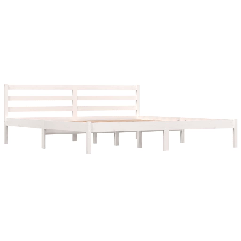 vidaXL Bed Frame without Mattress 180x200 cm Super King White Super King Size