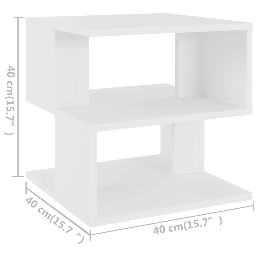 vidaXL Side Table White 40x40x40 cm Engineered Wood