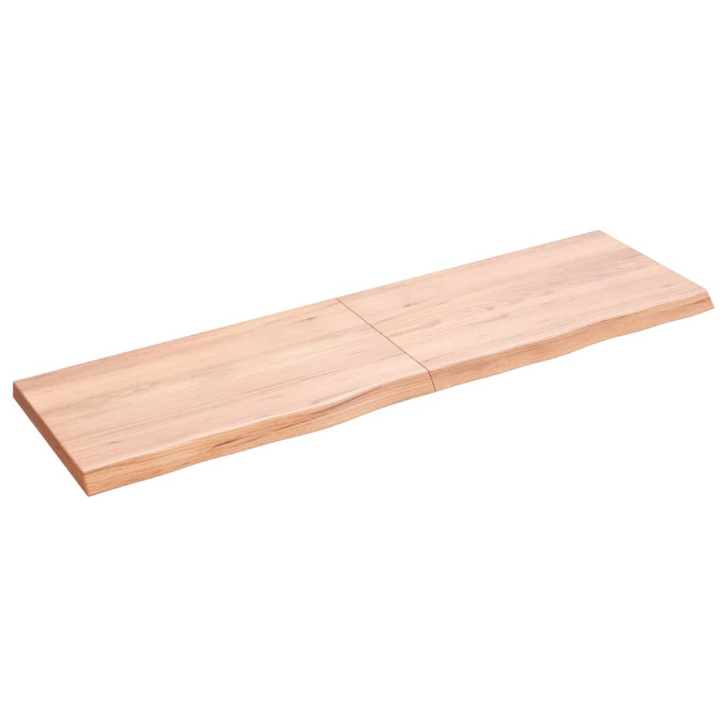 vidaXL Wall Shelf Light Brown 140x40x(2-4) cm Treated Solid Wood Oak