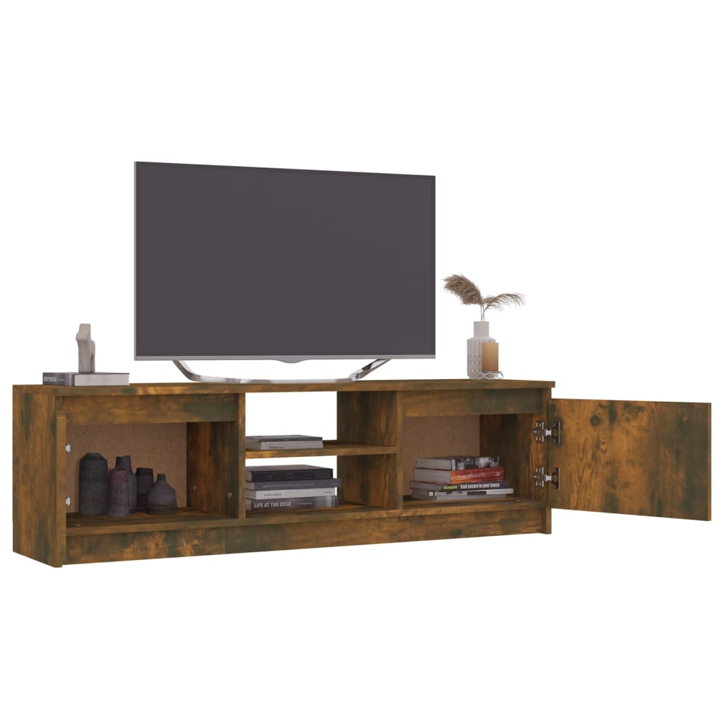 vidaXL TV Cabinet Smoked Oak 120x30x35.5 cm Engineered Wood