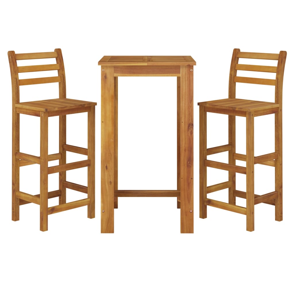 vidaXL 3 Piece Garden Bar Set Solid Wood Acacia