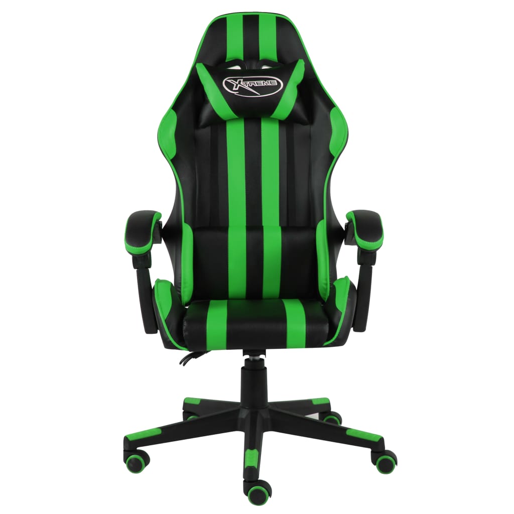 vidaXL Racing Chair Black and Green Faux Leather