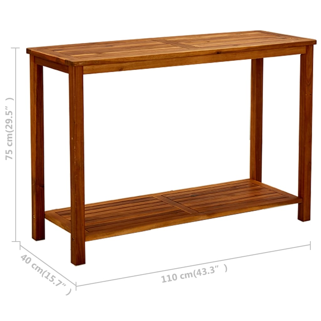 vidaXL Garden Console Table 110x40x75 cm Solid Acacia Wood