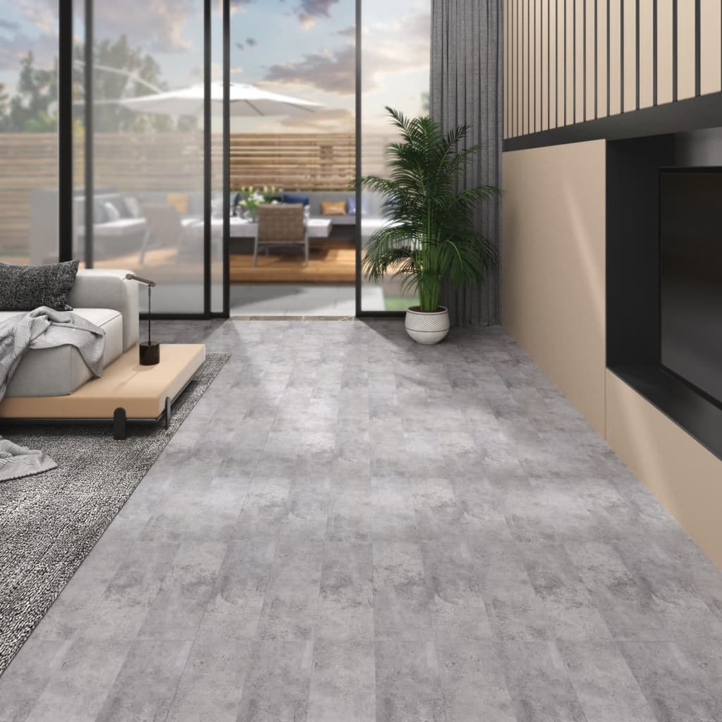 vidaXL Non Self-adhesive PVC Flooring Planks 4.46 m² 3 mm Cement Brown