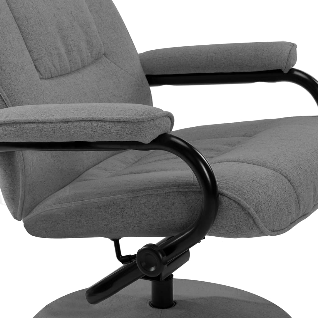 vidaXL Recliner Chair with Footrest Light Grey Fabric