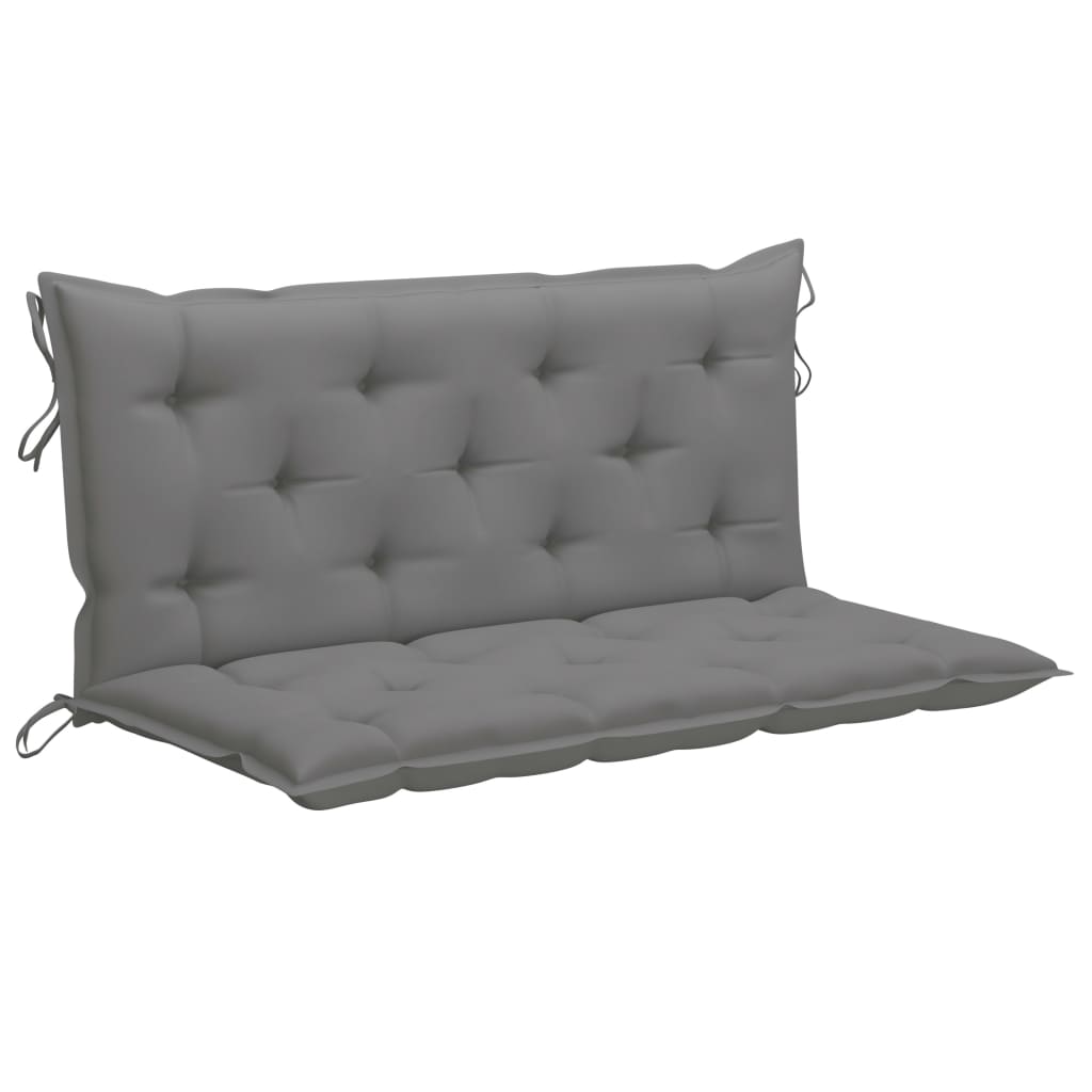 vidaXL Swing Bench with Grey Cushion 120 cm Solid Teak Wood