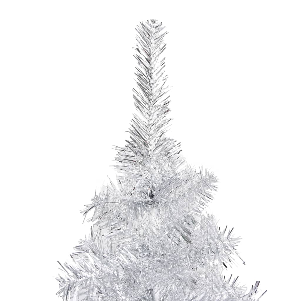 vidaXL Artificial Pre-lit Christmas Tree with Stand Silver 150 cm PET