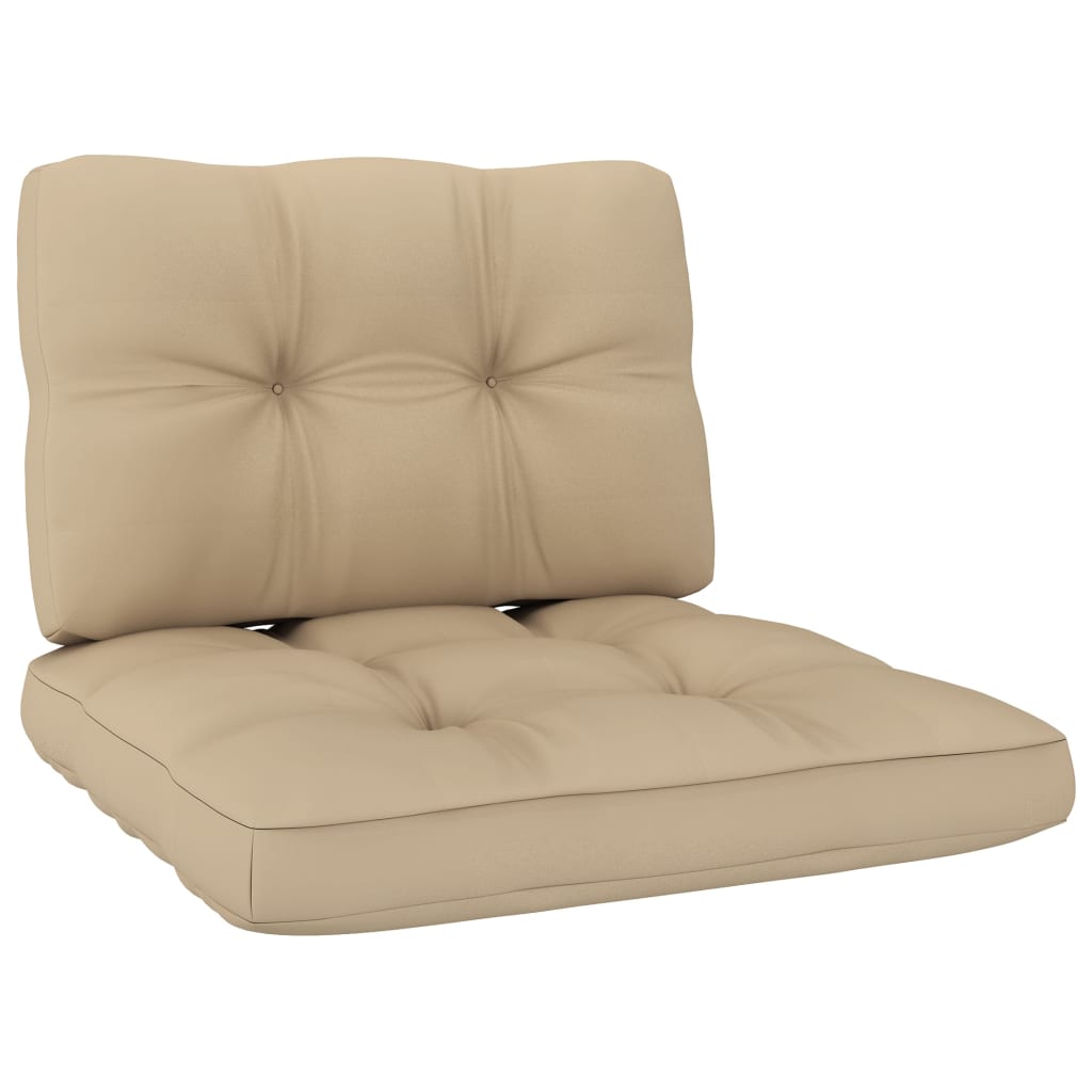 vidaXL Garden Chairs 2 pcs & Beige Cushions Impregnated Pinewood