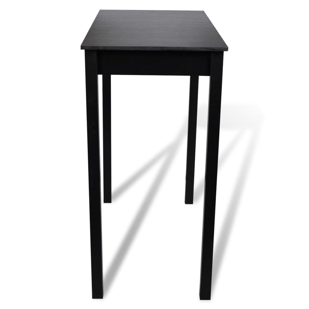 Bar Table with 4 Bar Chairs Black