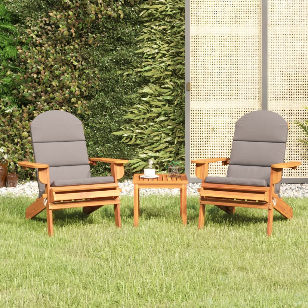 vidaXL 3 Piece Adirondack Garden Lounge Set Solid Wood Acacia