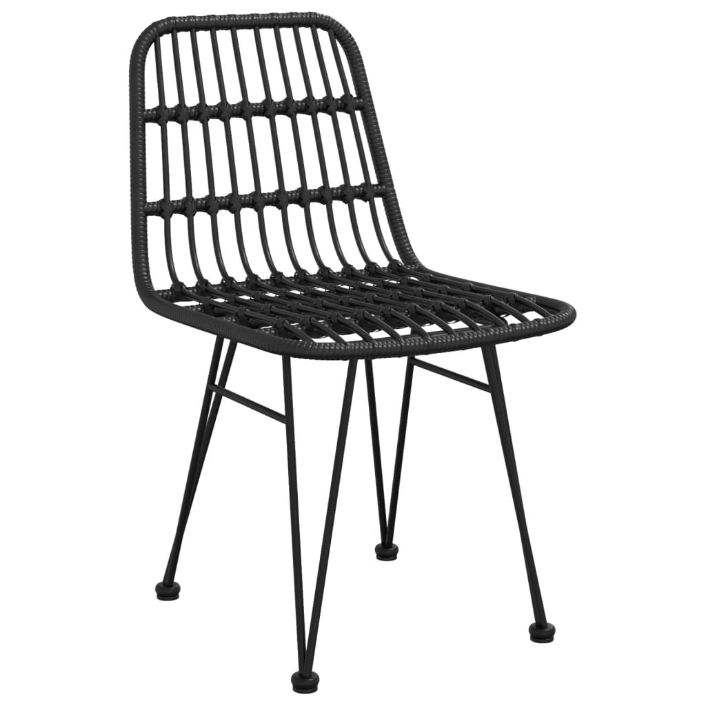 vidaXL Garden Chairs 2 pcs Black 48x62x84 cm PE Rattan