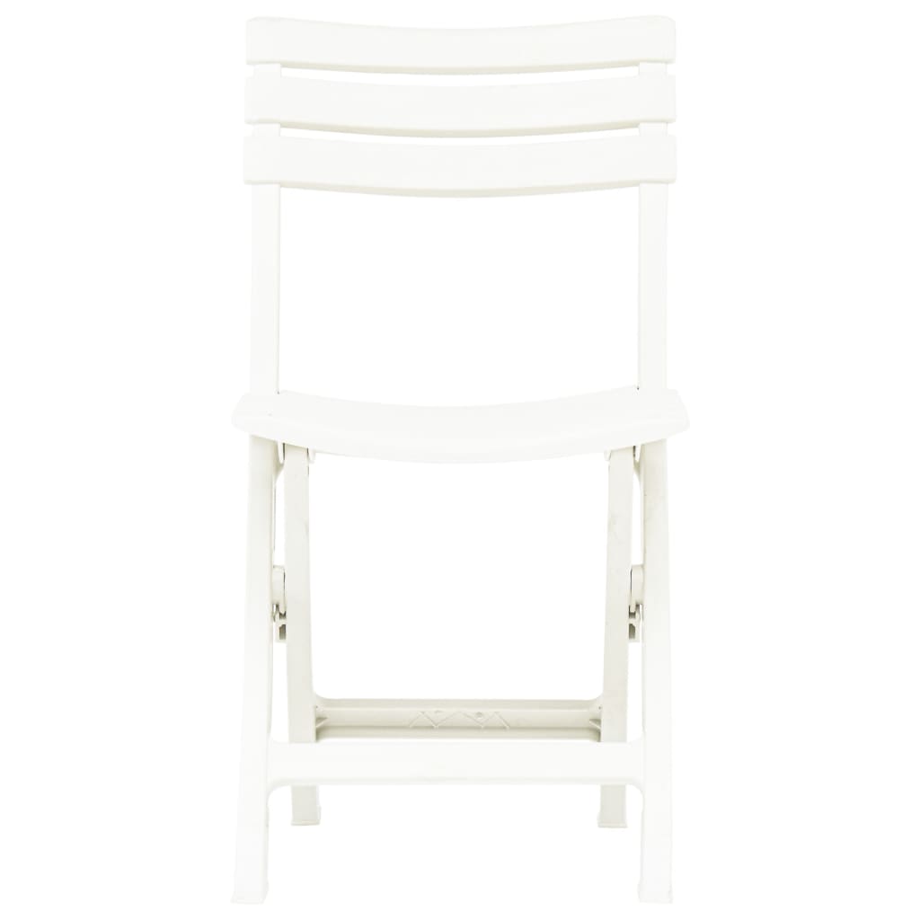 vidaXL Folding Garden Chairs 2 pcs Plastic White