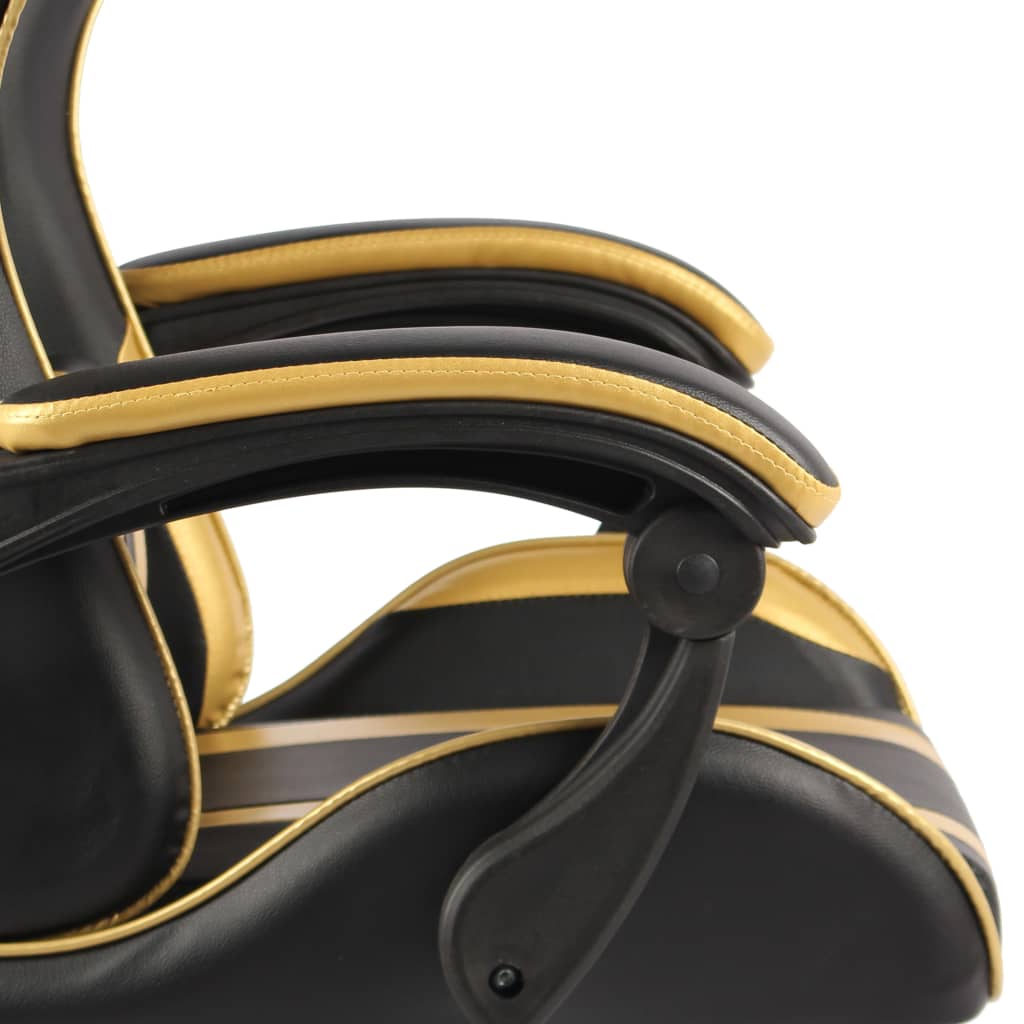 vidaXL Racing Chair Black and Gold Faux Leather
