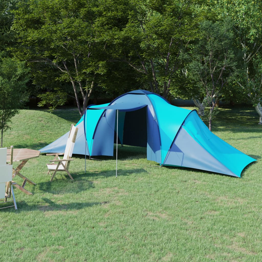 vidaXL Camping Tent 6 Persons Blue and Light Blue