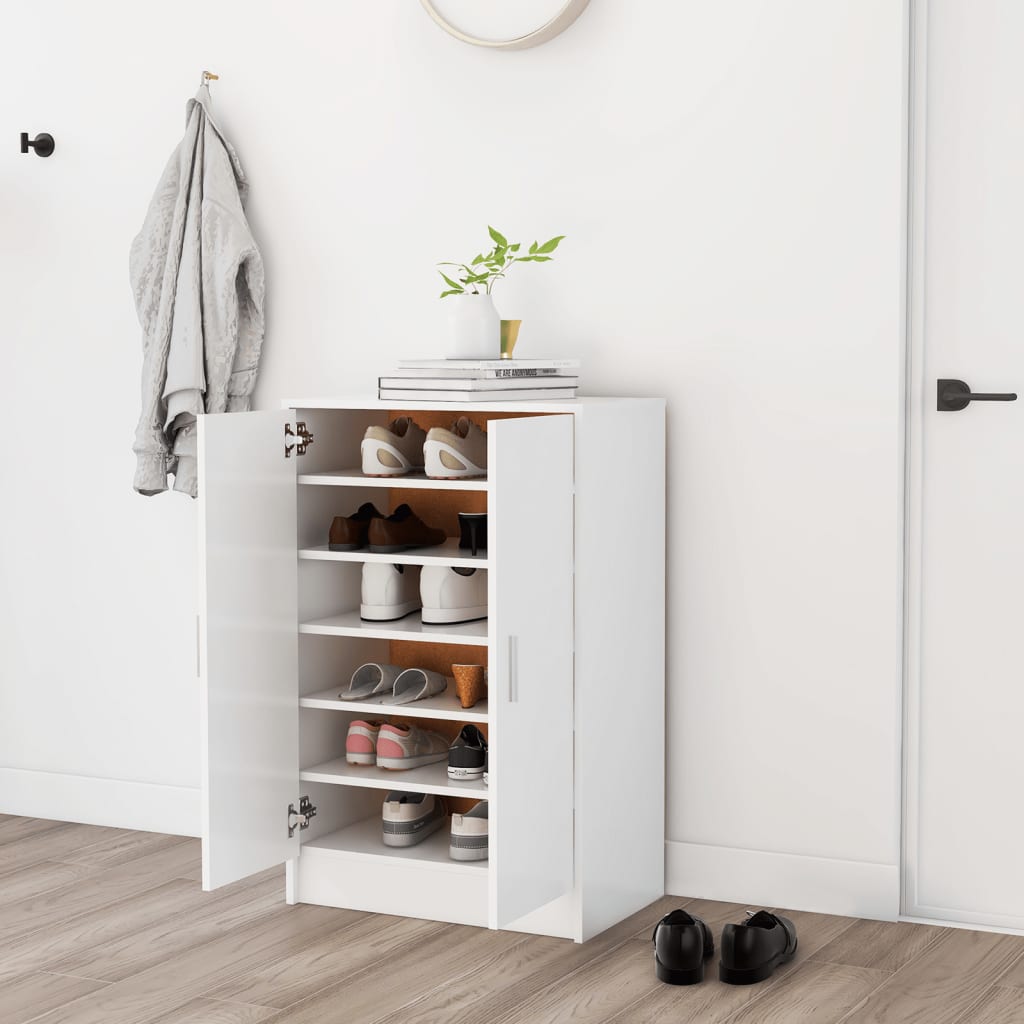 vidaXL Shoe Cabinet White 60x35x92 cm Engineered Wood