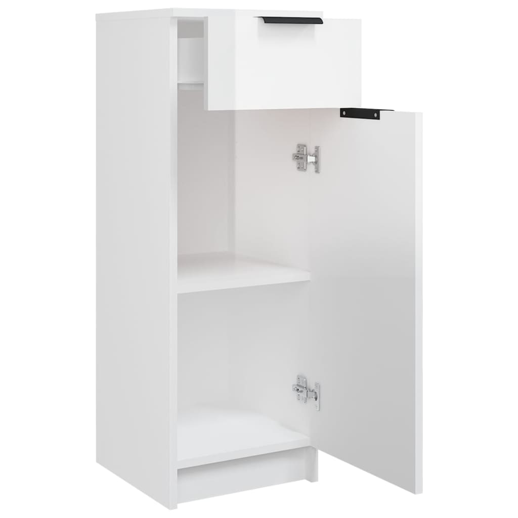 vidaXL Bathroom Cabinet High Gloss White 32x34x90 cm Engineered Wood