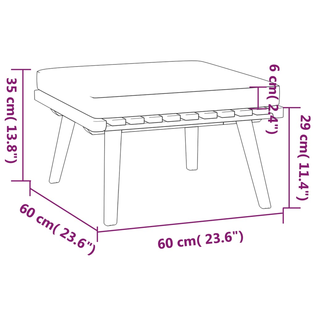 vidaXL 7 Piece Garden Lounge Set with Cushions Solid Wood Acacia