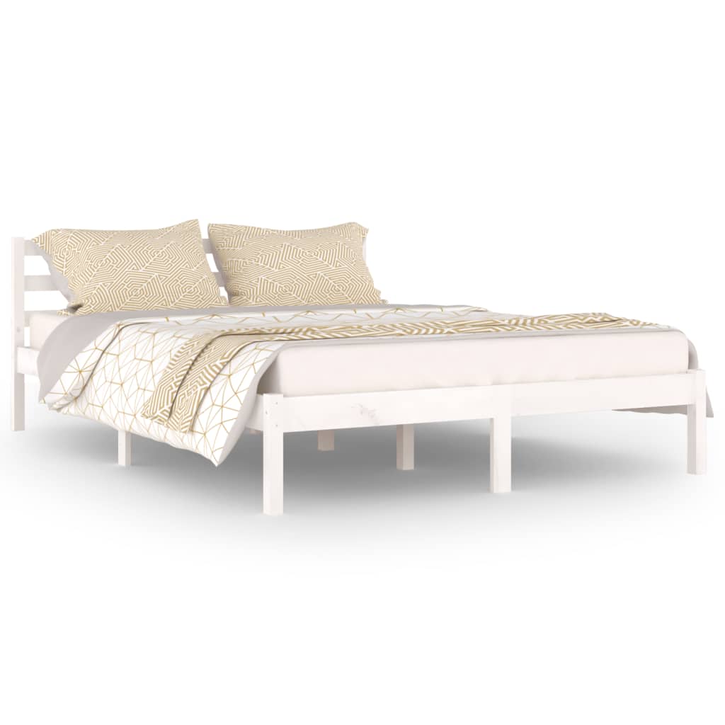 vidaXL Day Bed Solid Wood Pine 140x200 cm Double White